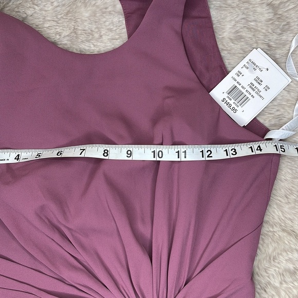 David’s Bridal•High-Neck Bridesmaid Dress in Chianti with Cascade Twist … - Picture 13 of 16